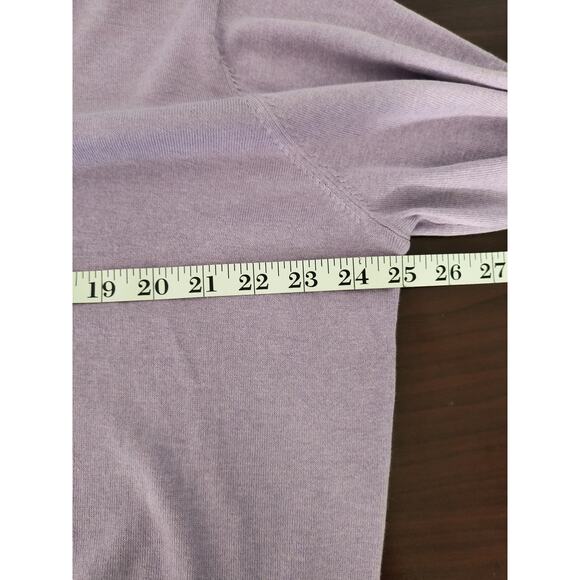 Peter Millar Crown Soft Sweater Men's Size L Purple Cotton Silk V-Neck Golf - Picture 6 of 12
